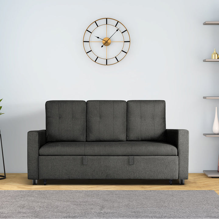 Yeremey Graphite Grey Fabric Sofa cum Bed