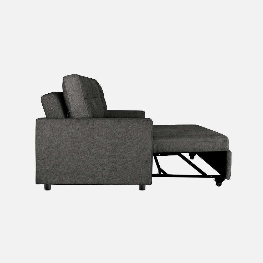 Yeremey Graphite Grey Fabric Sofa cum Bed