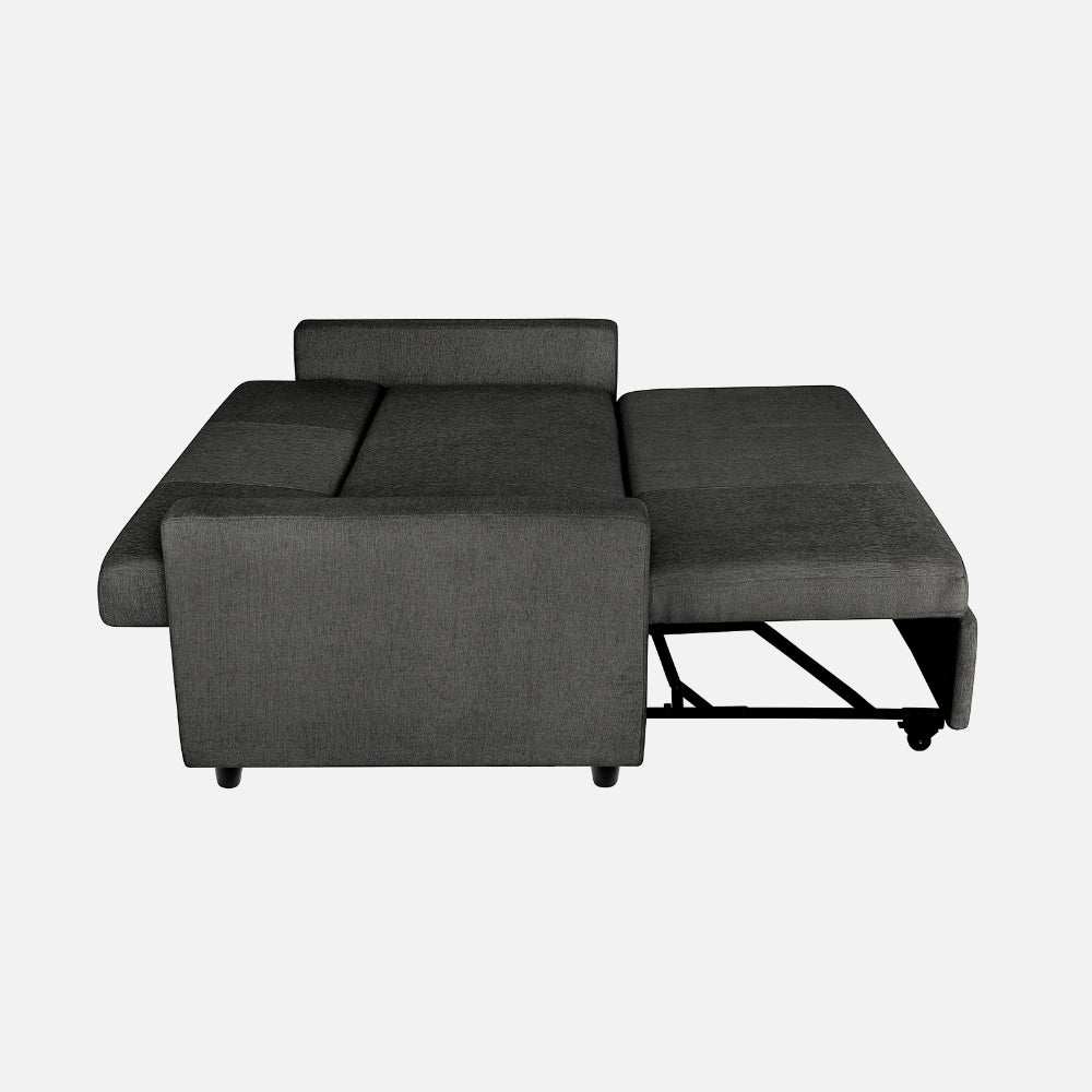 Yeremey Graphite Grey Fabric Sofa cum Bed