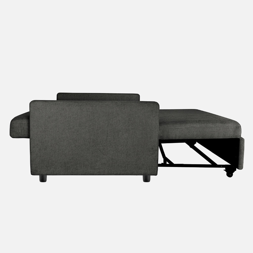 Yeremey Graphite Grey Fabric Sofa cum Bed