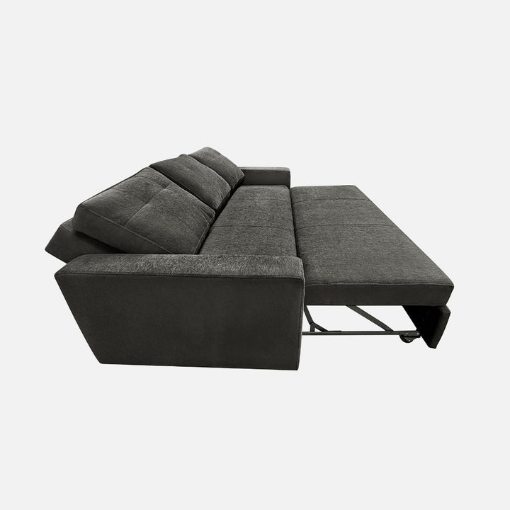Yeremey Graphite Grey Fabric Sofa cum Bed