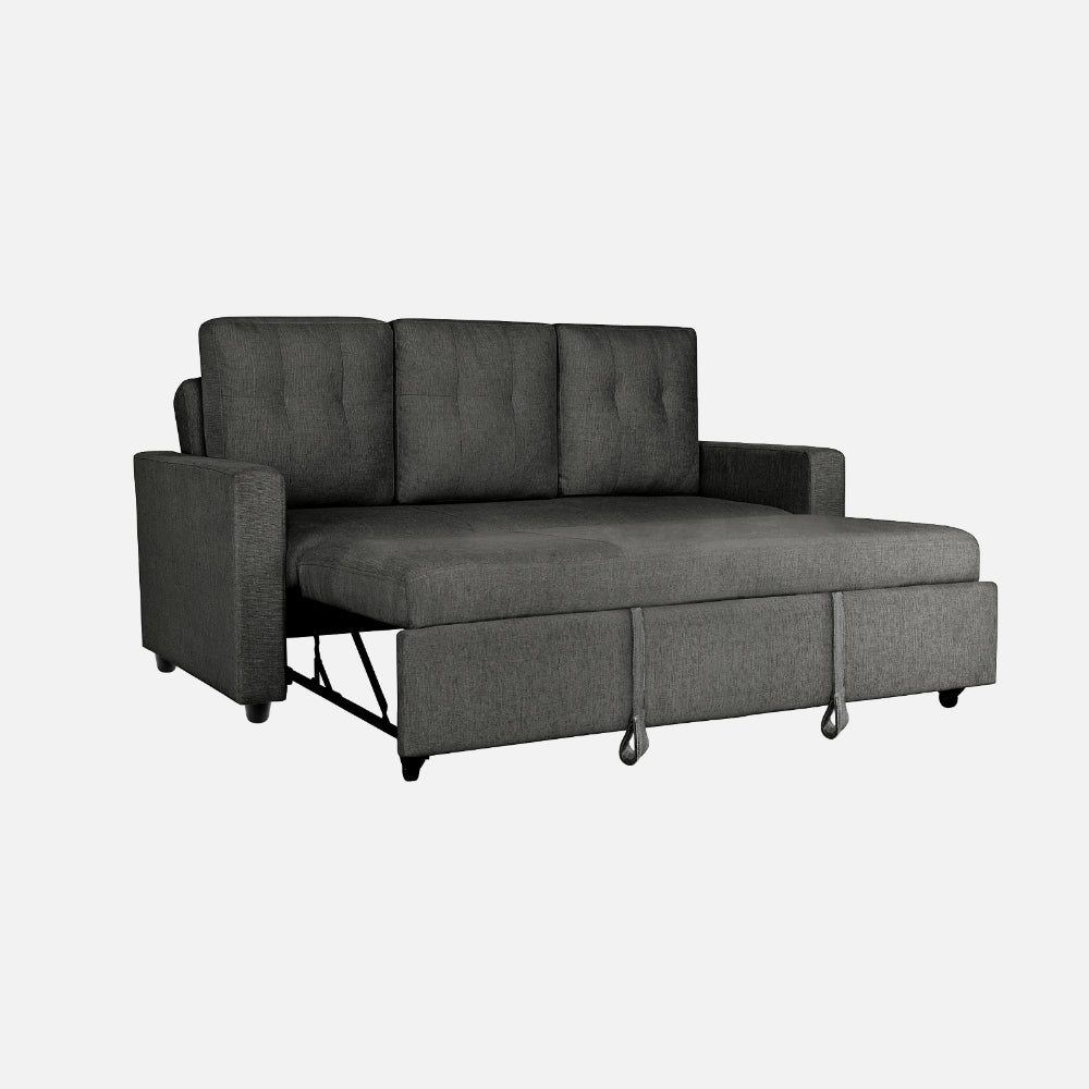Yeremey Graphite Grey Fabric Sofa cum Bed