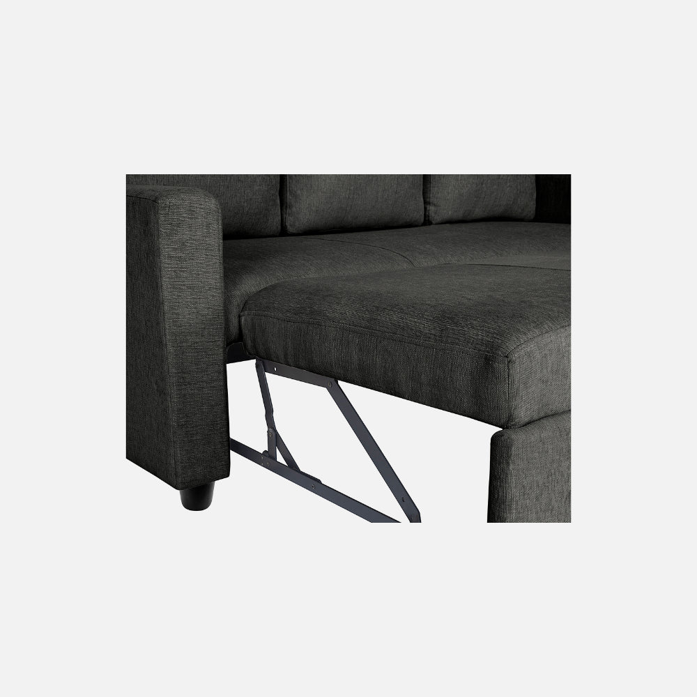 Yeremey Graphite Grey Fabric Sofa cum Bed