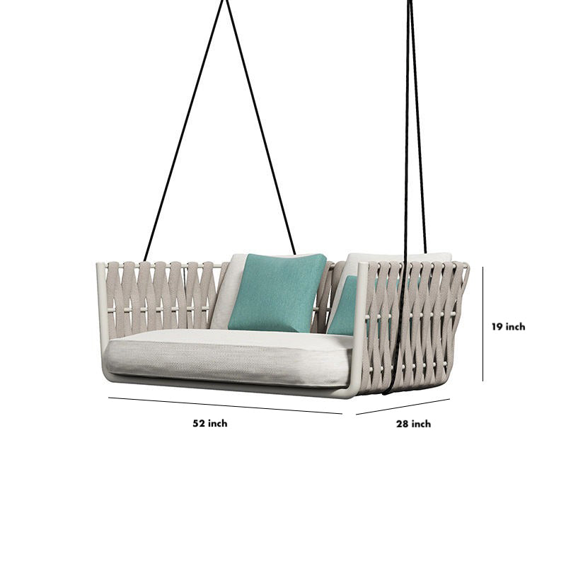 Reto Double Seater Hanging Swing Without Stand For Balcony , Garden Swing (Grey) Braided & Rope