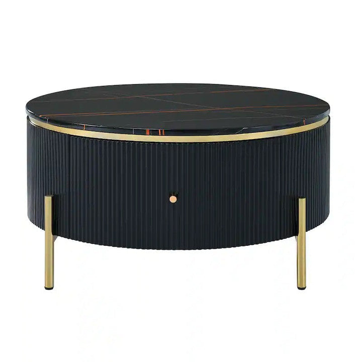 Belly Modern Round Coffee Table With Storage Black furniture