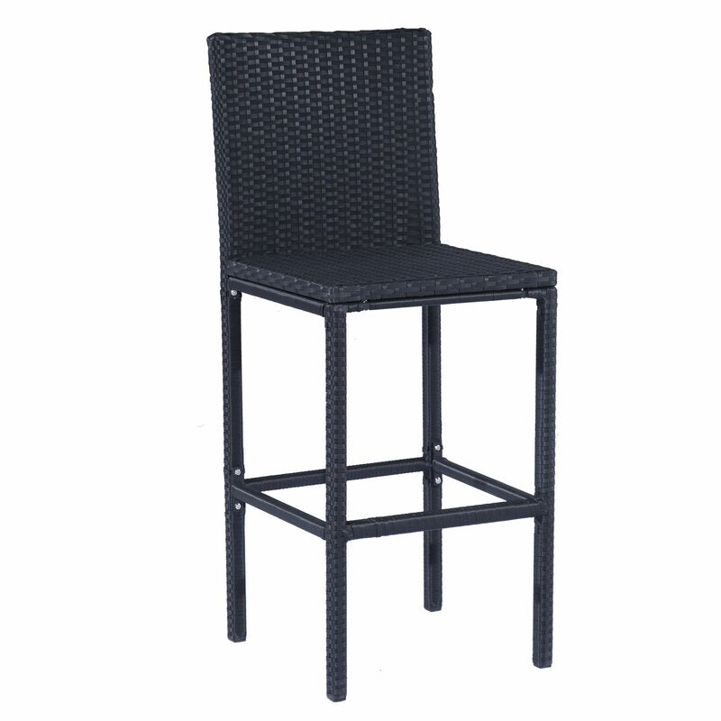 Cantu Outdoor Patio Bar Sets 2 Chairs and 1 Table (Black)