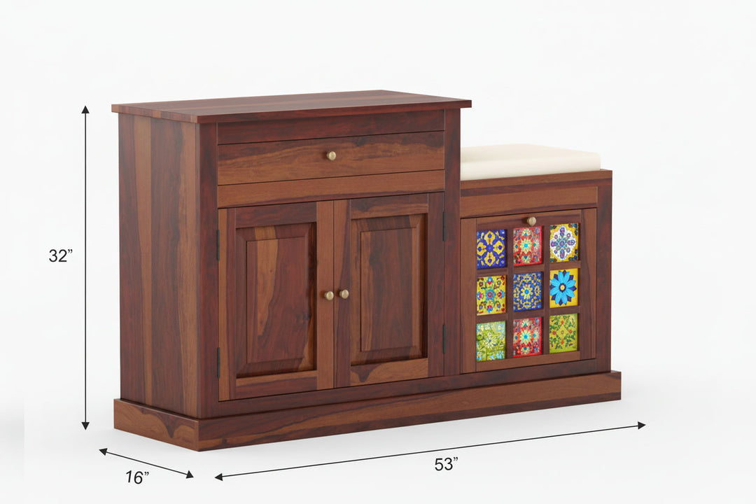 Hanmai Sheesham Wood Shoe Rack