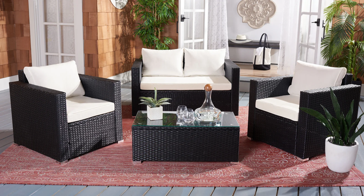 Power Outdoor Sofa Set 2 Seater , 2 Single seater and 1 Center Table Set (White)