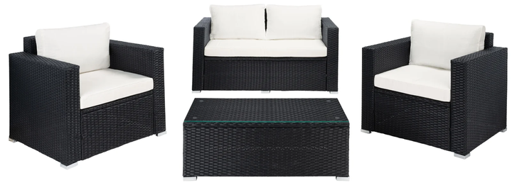 Power Outdoor Sofa Set 2 Seater , 2 Single seater and 1 Center Table Set (White)