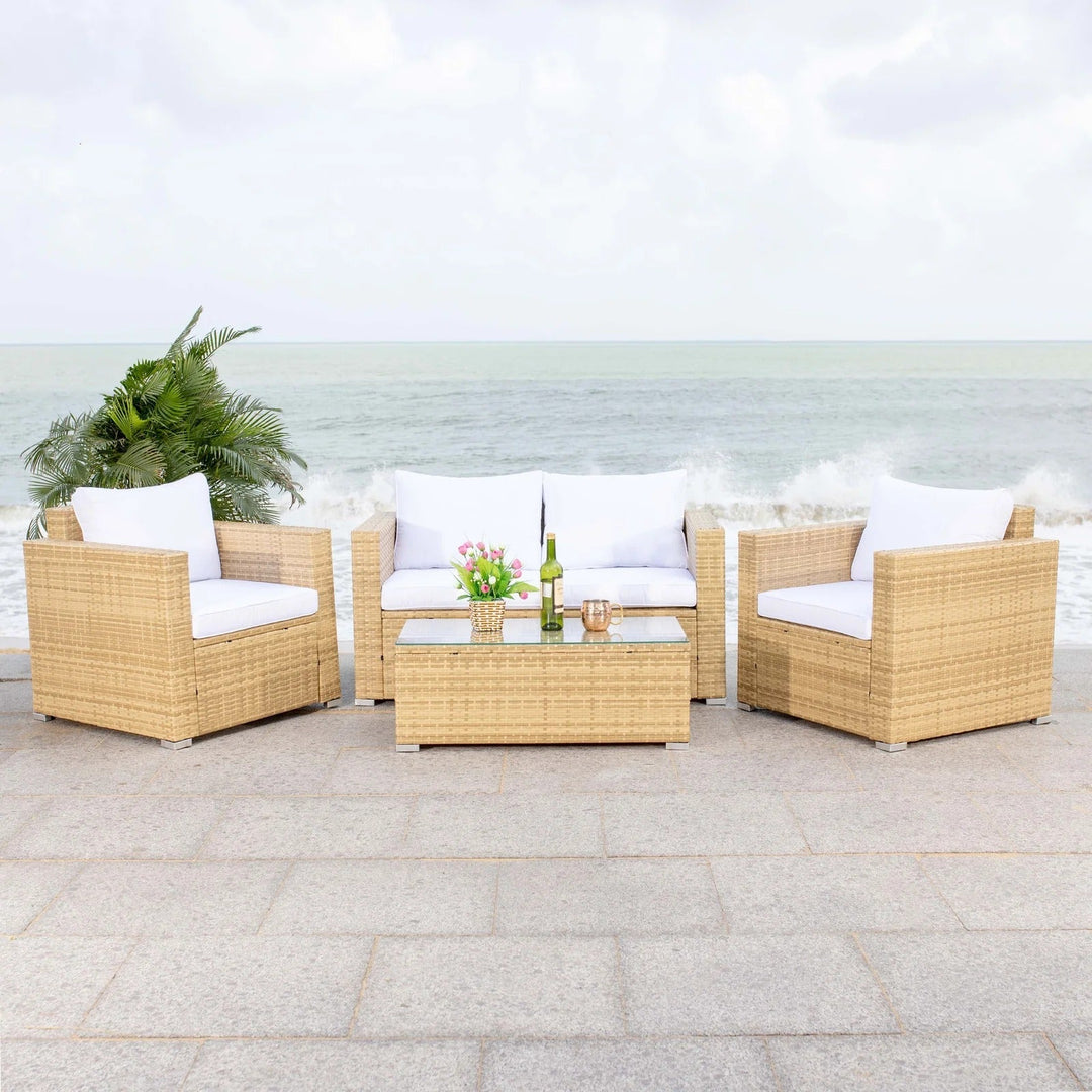 Power Outdoor Sofa Set 2 Seater , 2 Single seater and 1 Center Table Set (White)