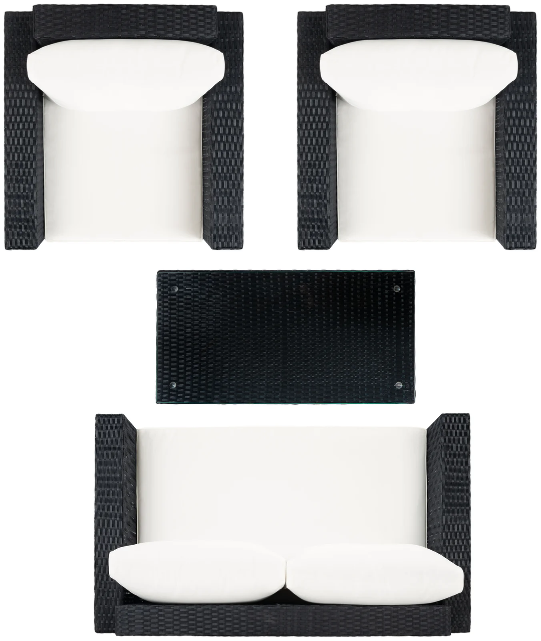 Power Outdoor Sofa Set 2 Seater , 2 Single seater and 1 Center Table Set (White)