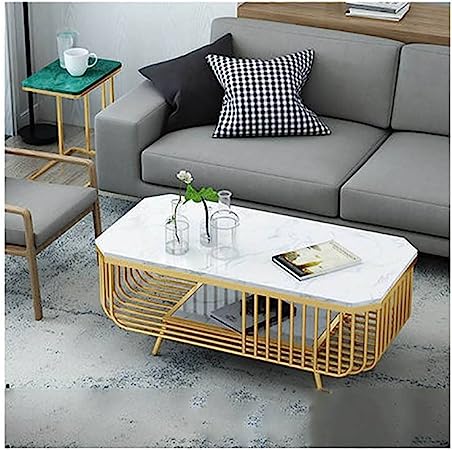 Manoj Rectangular Centre Table With Marble Top