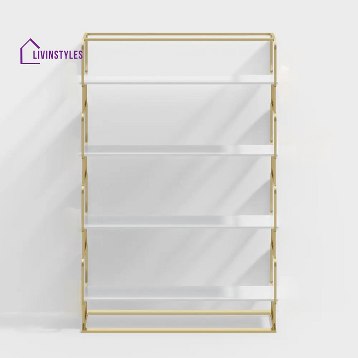 Alok Metal Bookcase in Gold