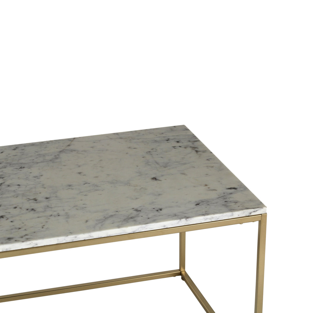 Windsor Marble Coffee Table In Gold Finish