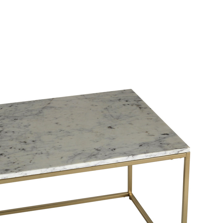 Windsor Marble Coffee Table In Gold Finish