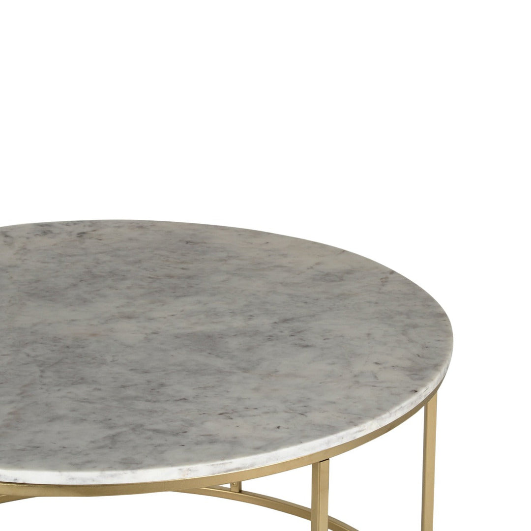 Windsor Marble Coffee Table In Gold Finish