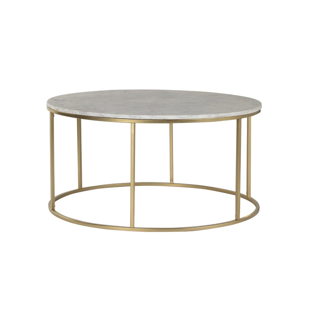Windsor Marble Coffee Table In Gold Finish