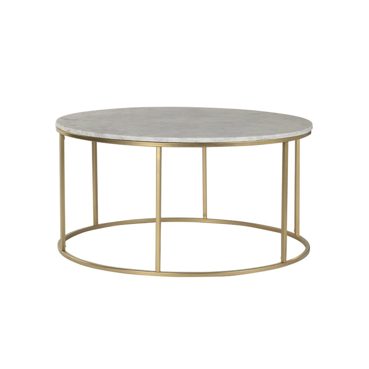 Windsor Marble Coffee Table In Gold Finish