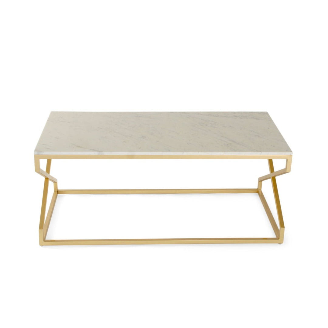 Melbourne Marble Coffee Table In Gold Finish