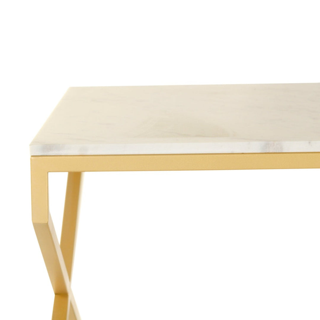 Melbourne Marble Coffee Table In Gold Finish
