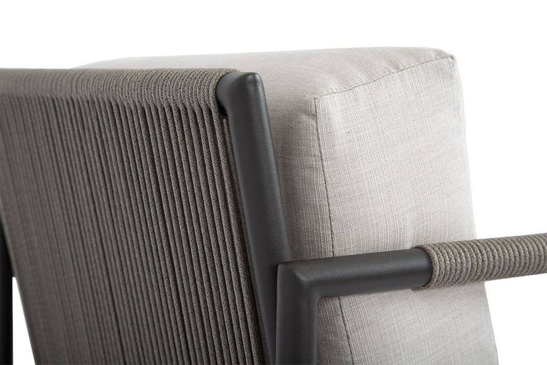 Cyst Outdoor Patio Seating Set 2 Chairs and 1 Table Set (Grey) Braided & Rope