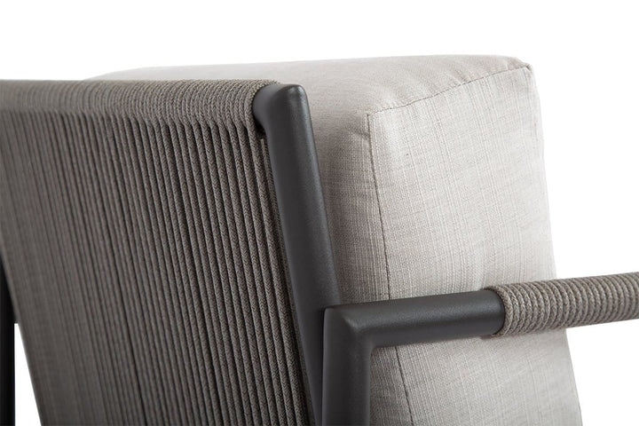 Cyst Outdoor Patio Seating Set 2 Chairs and 1 Table Set (Grey) Braided & Rope