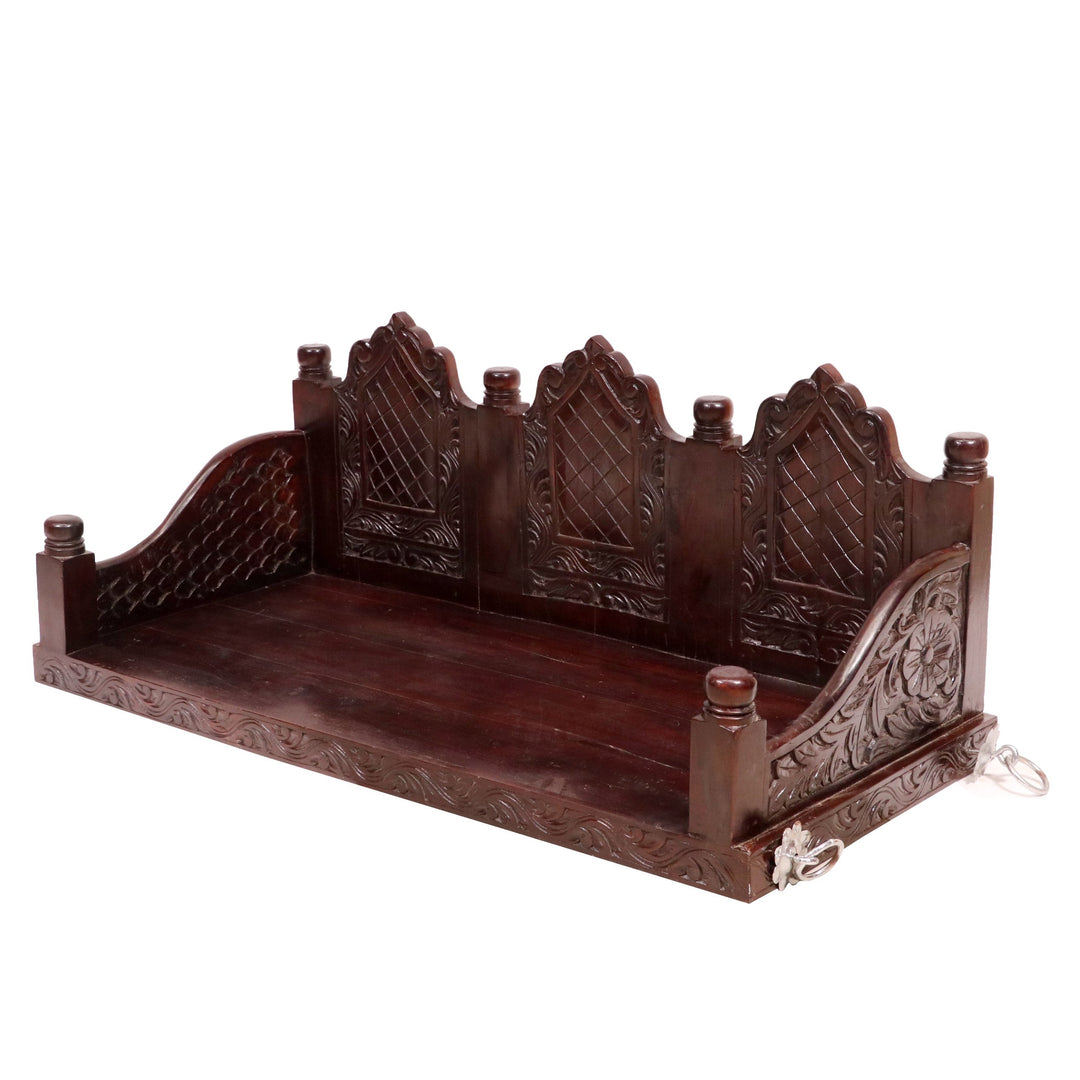 Aarna Carved folk design 2 Seater wooden swing
