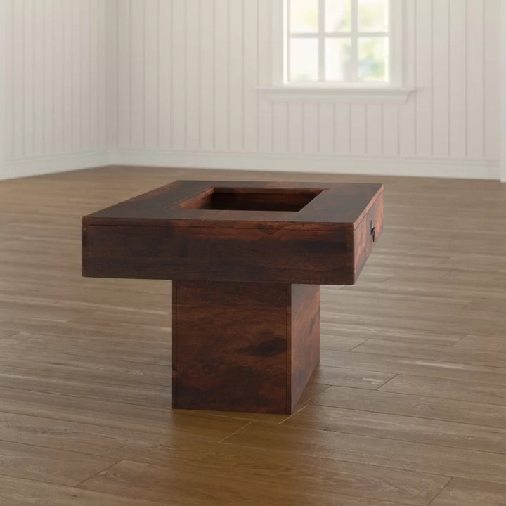 Meera Solid Wood Coffee Table With Storage Console