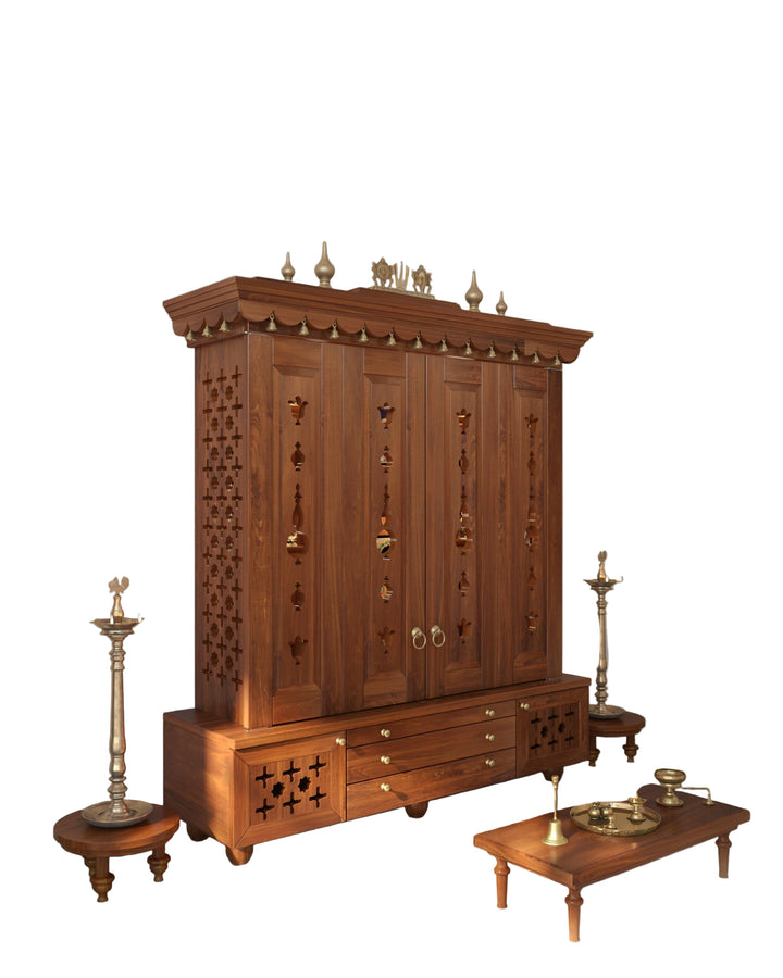 Irina Traditional Indian Home temple for home | Large handcrafted pooja mandir for Home