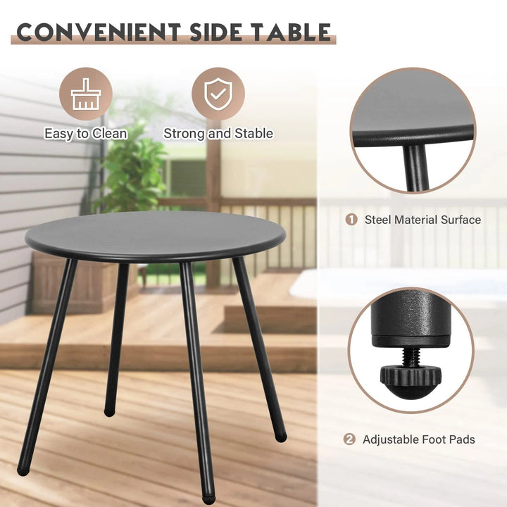 Lanx Outdoor Patio Seating Set 2 Chairs and 1 Table Set (Black)