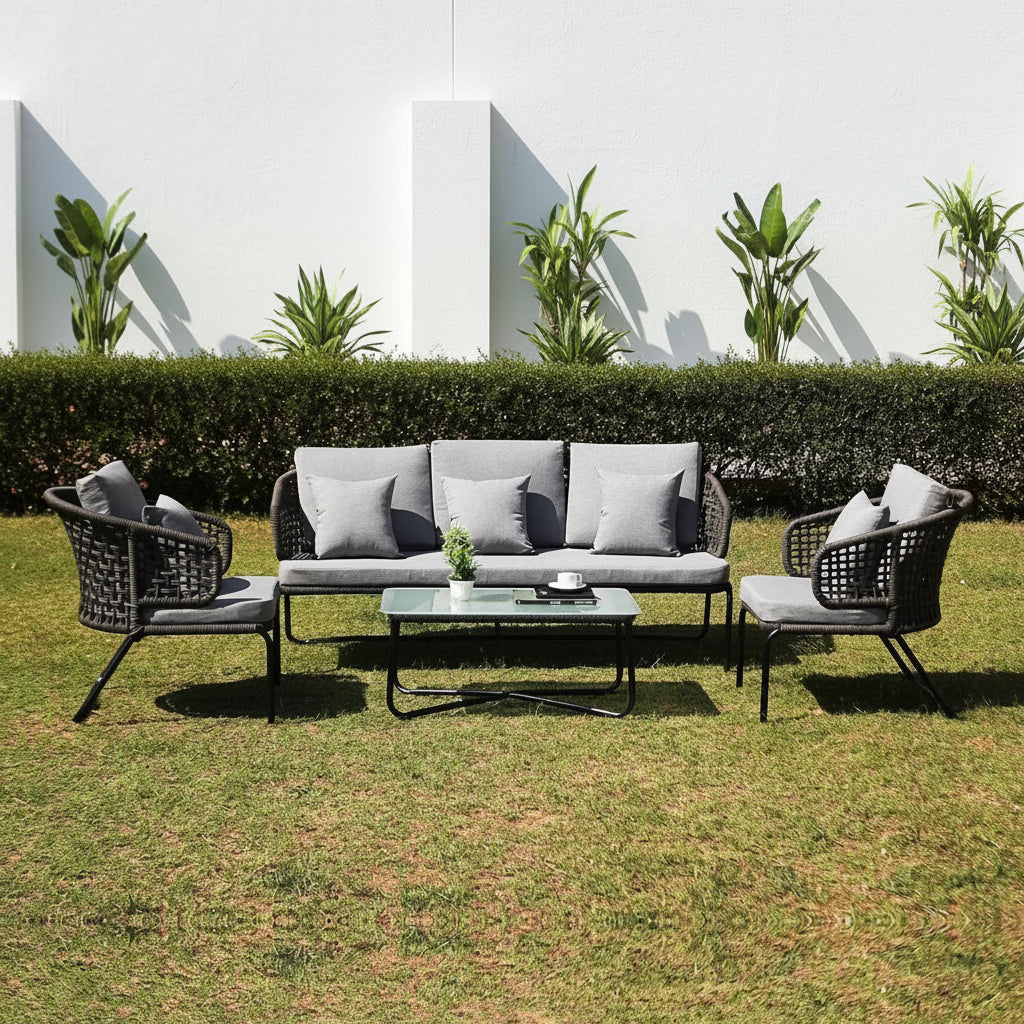 Ishira Outdoor 5 Seater Rope Conversation Sofa Set