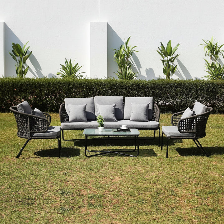 Ishira Outdoor 5 Seater Rope Conversation Sofa Set