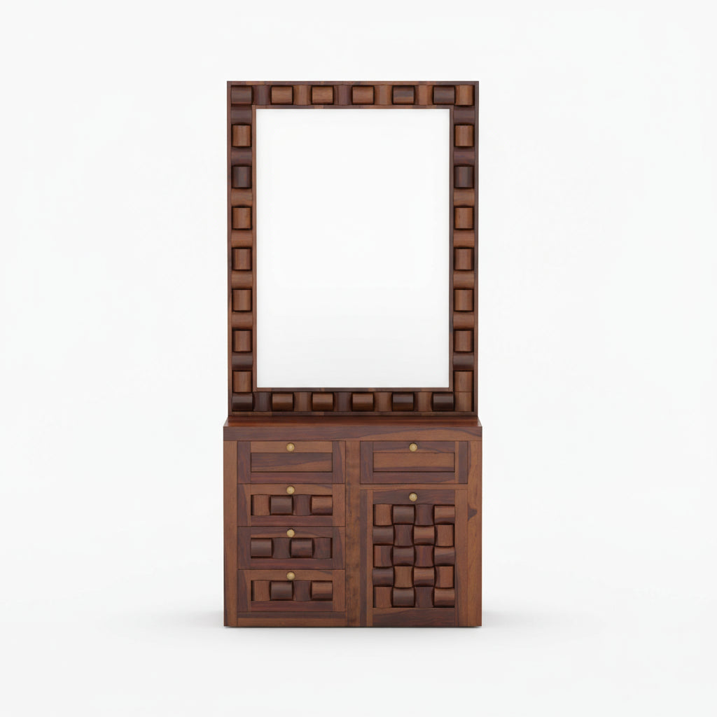 Ivanna sheesham wood dressing table with sitting