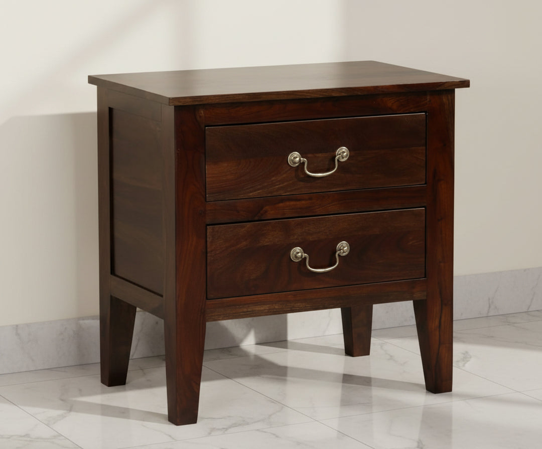 Jalandhar Wooden Two Drawers Bedside Table