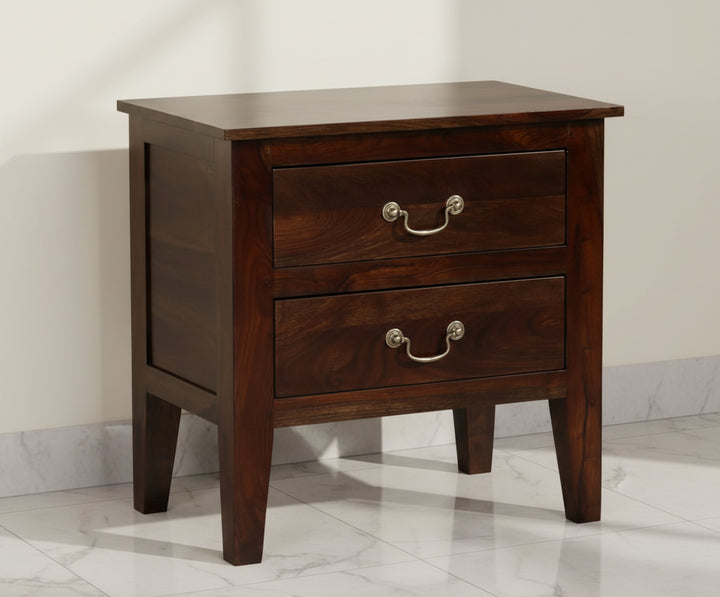 Jalandhar Wooden Two Drawers Bedside Table
