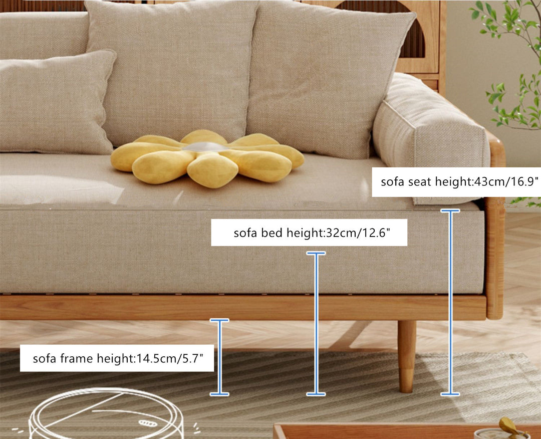 Japandi Solid Wood Frame Sofa Bed SOFA BED