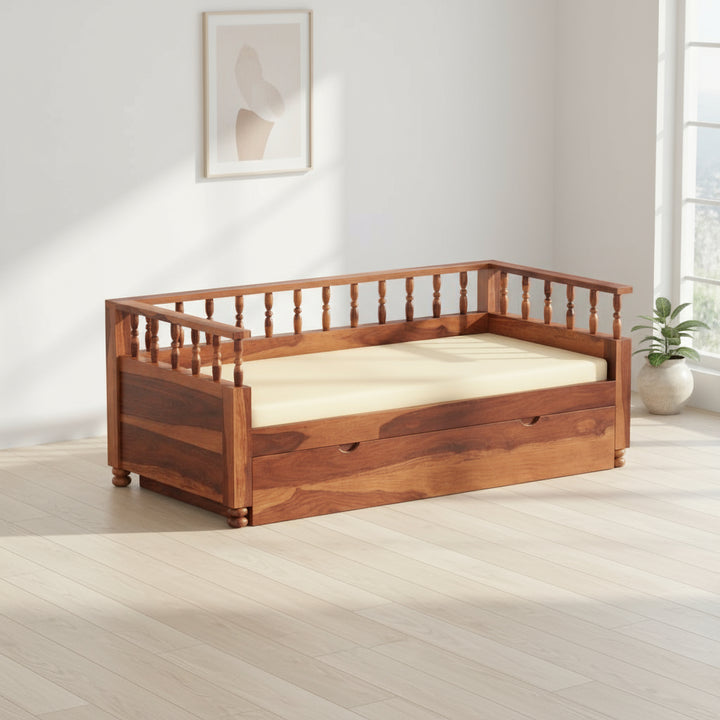 Jimena solid sheesham wood 3 seater with storage