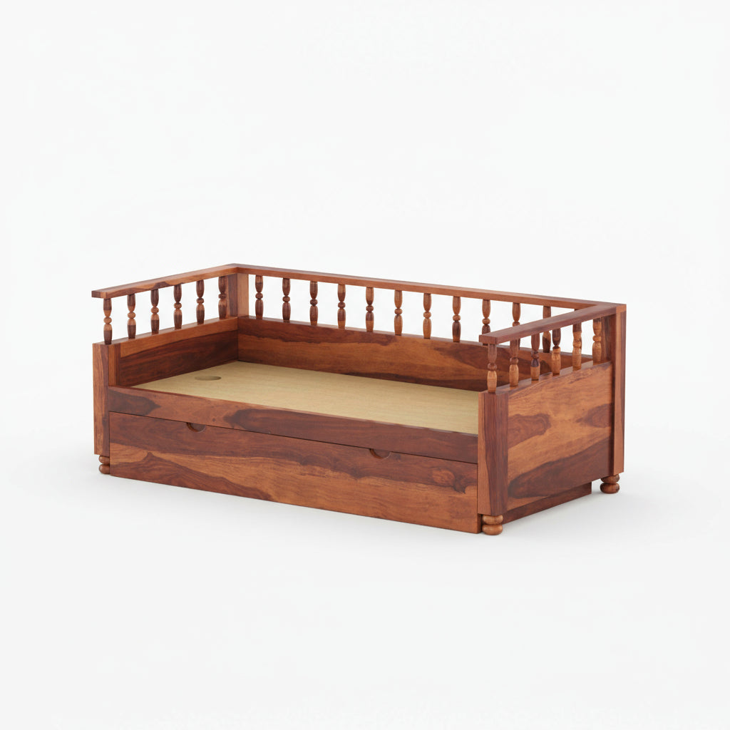 Jimena solid sheesham wood 3 seater with storage