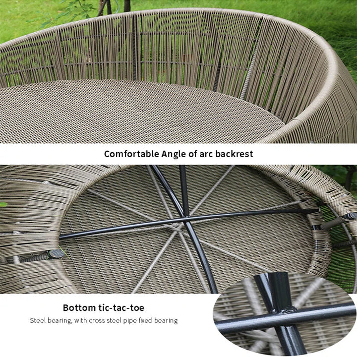 Ariza Outdoor Poolside Sunbed With Cushion Daybed (WHITE)