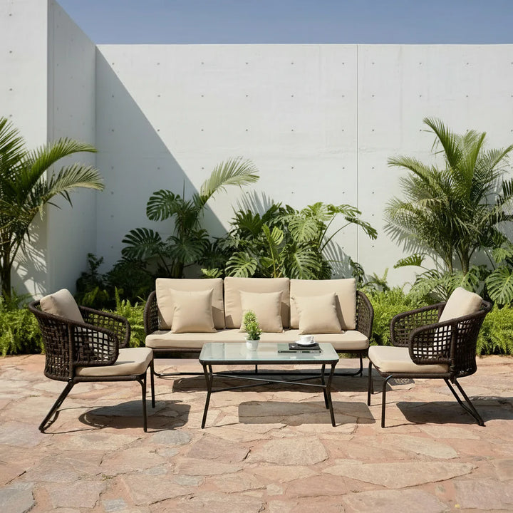 Jivika Outdoor 5 Seater Rope Conversation Sofa Set