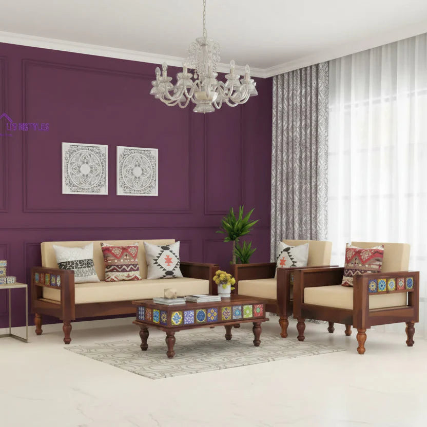 Neo solid Sheesham Wood Sofa Set