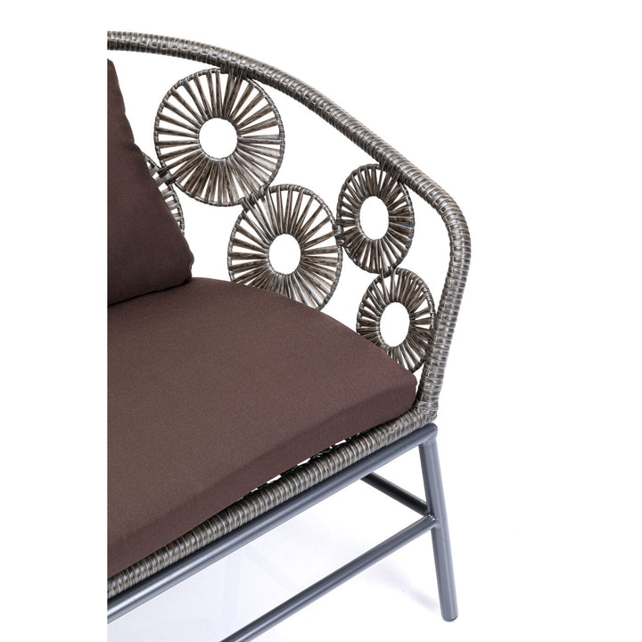 Scott Outdoor Sofa Set 2 Seater, 1 Single Seater and 1 Center Table Set (Dark Brown)