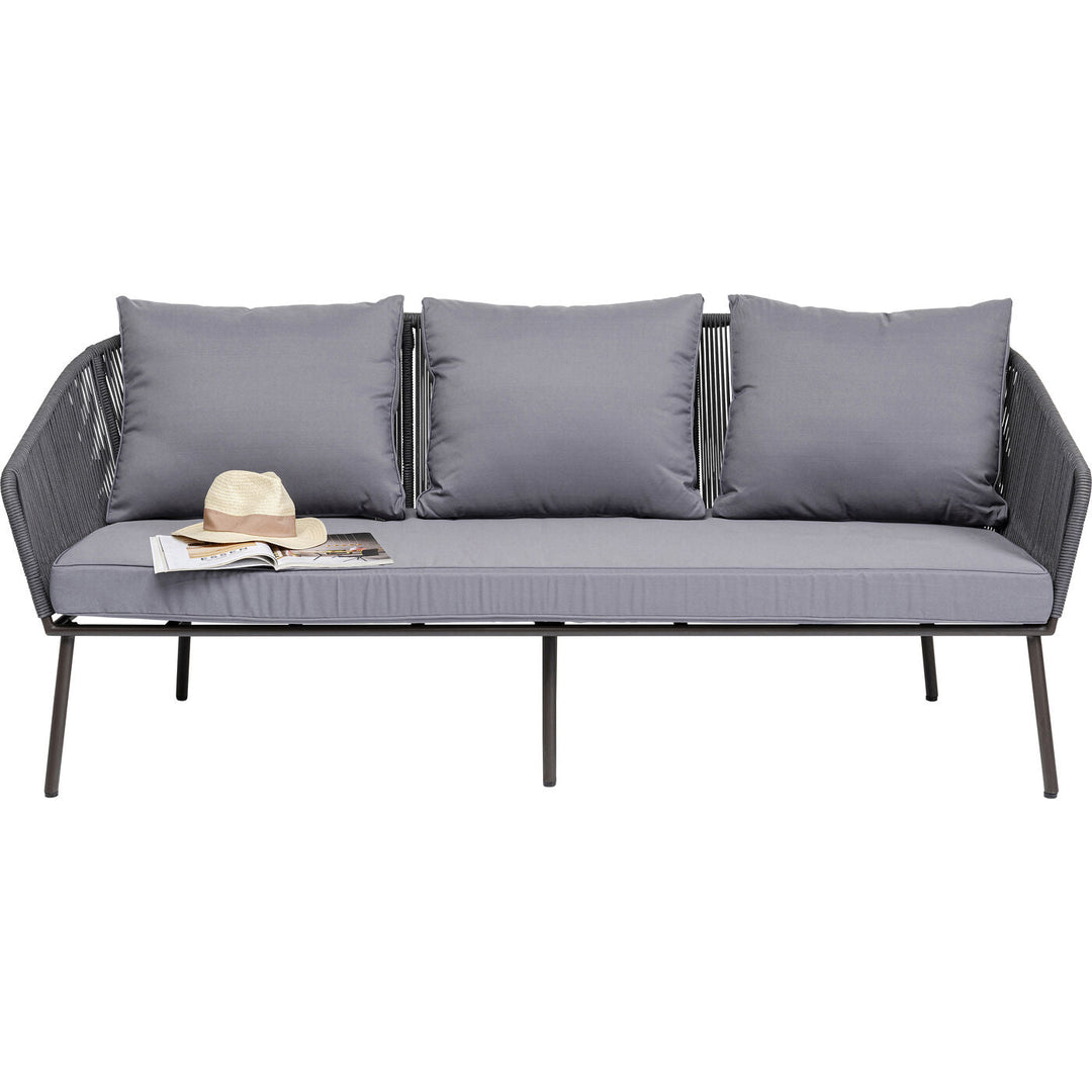 Shed Outdoor Sofa Set 3 Seater , 2 Single seater and 1 Center Table Set (Dark grey) Braided & Rope