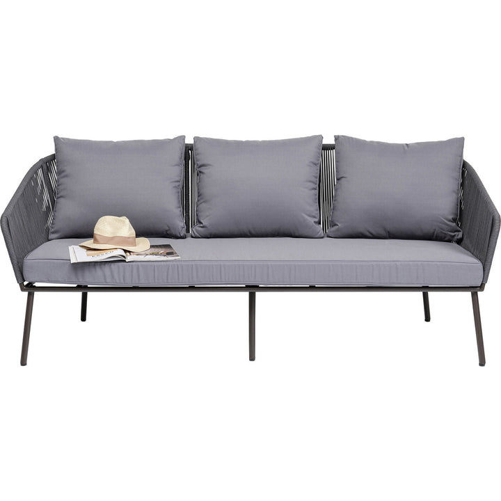 Shed Outdoor Sofa Set 3 Seater , 2 Single seater and 1 Center Table Set (Dark grey) Braided & Rope