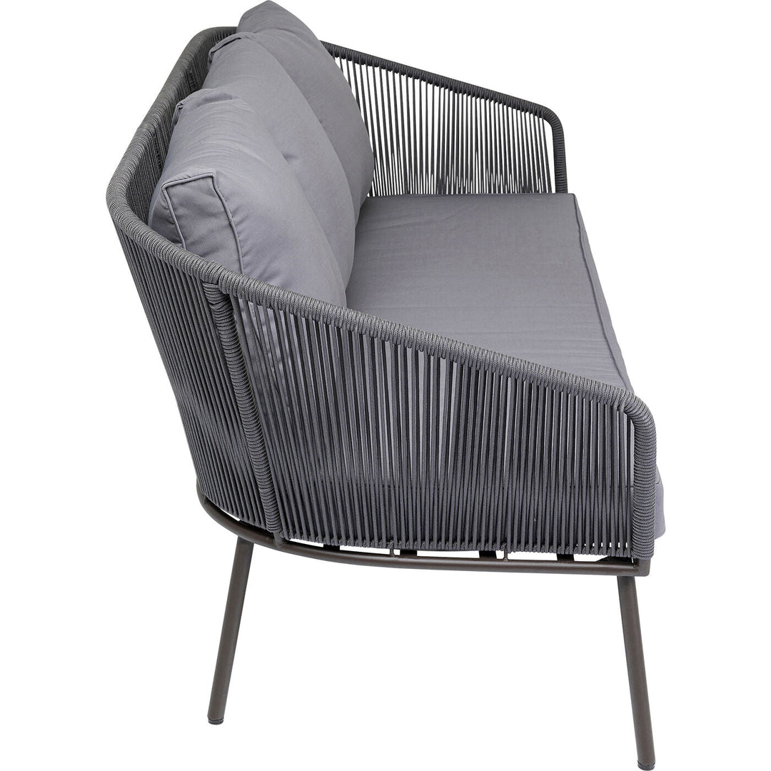 Shed Outdoor Sofa Set 3 Seater , 2 Single seater and 1 Center Table Set (Dark grey) Braided & Rope