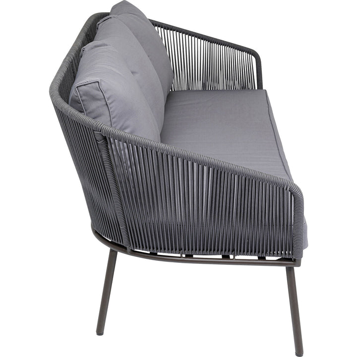 Shed Outdoor Sofa Set 3 Seater , 2 Single seater and 1 Center Table Set (Dark grey) Braided & Rope