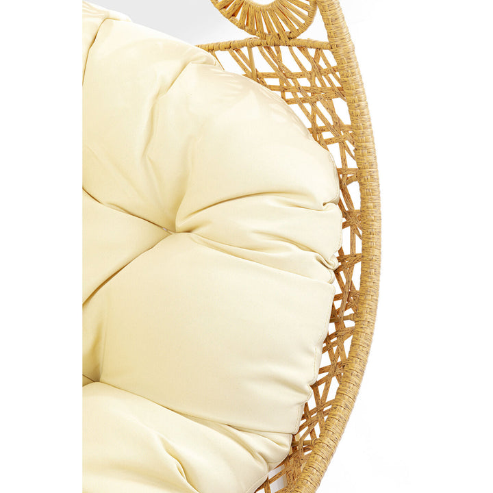 Ajax Single Seater Hanging Swing With Stand For Balcony , Garden (Khaki)