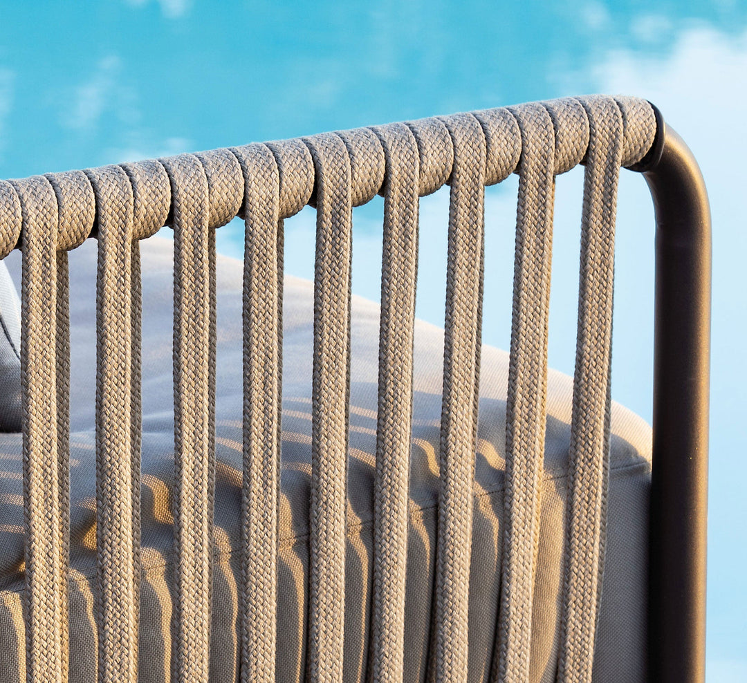 Rook Outdoor Garden Balcony Sofa Set 3 Seater , 2  Single Seater 1 Center Table Set, Braided Rope (Tan)