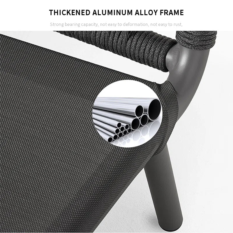 Nery Outdoor Swimming Poolside Lounger (GREY) Braided & Rope