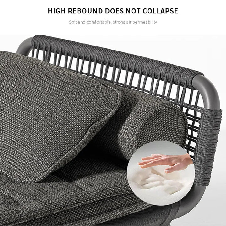 Lalo Outdoor Swimming Poolside Lounger (GREY) Braided & Rope